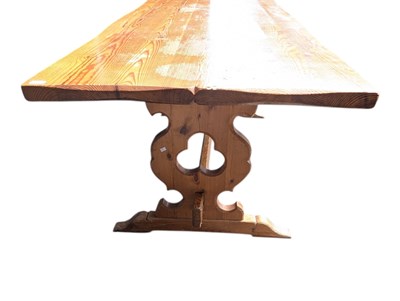 Lot 986 - 20TH CENTURY PINE GOTHIC REVIVAL TABLE & CHAIRS