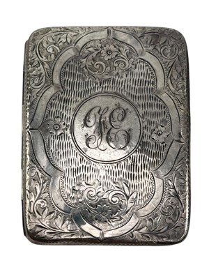 Lot 31 - EDWARD VII HALLMARKED SILVER CIGARETTE CASE & TWO SILVER NAPKIN RINGS