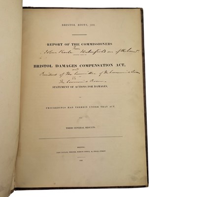 Lot 60 - BRISTOL RIOTS - 1835 REPORT OF THE COMMISSIONERS, SCARCE