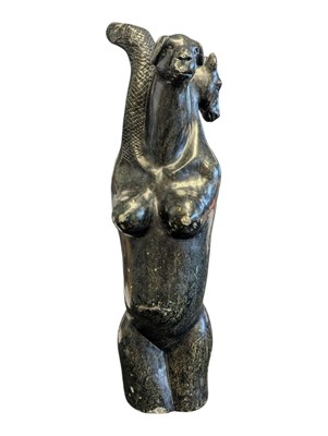 Lot 374 - 20TH CENTURY VINTAGE SHONA GODDESS CARVED STONE SCULPTURE