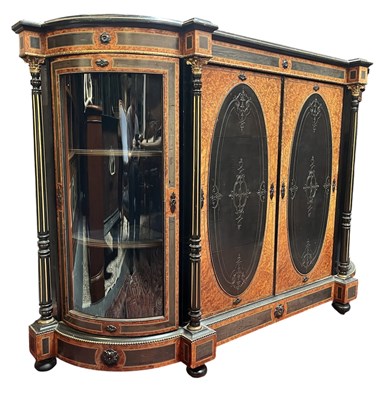 Lot 335 - VICTORIAN 19TH CENTURY WALNUT INLAID PIER SIDEBOARD CREDENZA CABINET