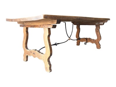 Lot 741 - 19TH CENTURY SPANISH WALNUT REFECTORY DINING TABLE