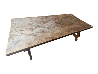 Lot 741 - 19TH CENTURY SPANISH WALNUT REFECTORY DINING TABLE
