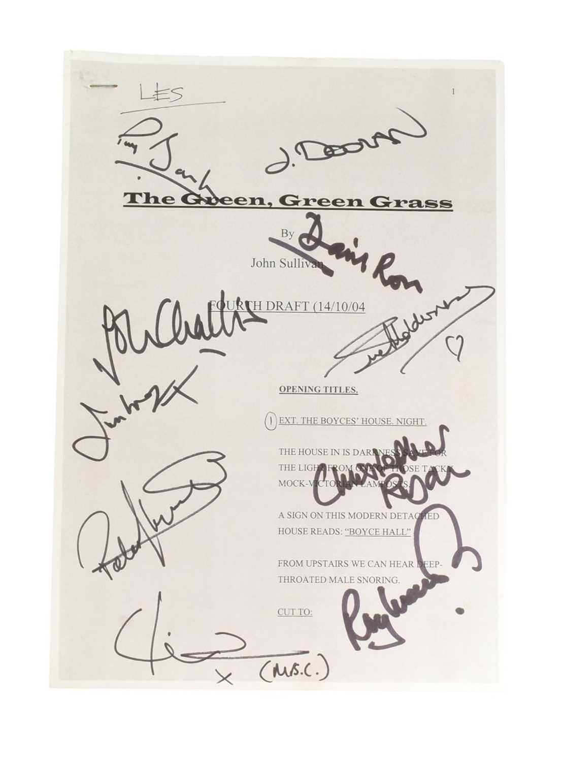 Lot 179 - ONLY FOOLS & HORSES - THE GREEN GREEN GRASS - PILOT SCRIPT SIGNED BY CAST