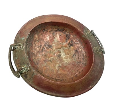 Lot 431 - 19TH CENTURY MOORISH COPPER AND IRON RICE PLATTER