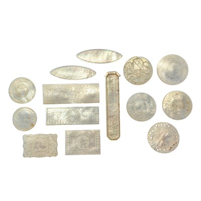 Lot 250 - COLLECTION OF CHINESE MOTHER OF PEARL GAMING TOKENS