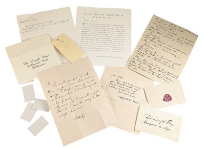 Lot 166 - POLDARK (BBC DRAMA SERIES) - PRODUCTION USED PROPS - MOSTLY LETTERS, WITH PRINTED MATERIALS