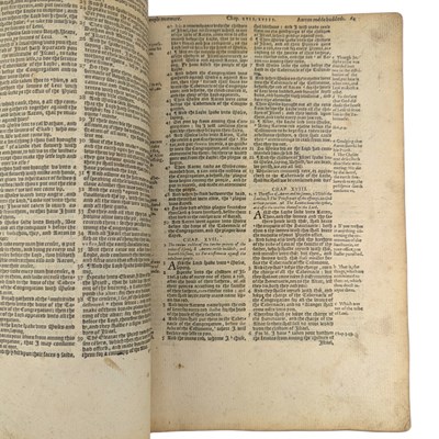 Lot 5 - "BREECHES BIBLE" - c16TH CENTURY BIBLE, CONTAINING THE PSALTER, OLD TESTAMENT & APOCRYPHA