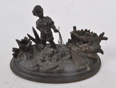 Lot 217 - EARLY 20TH CENTURY BRASS CAST FISHERMAN BOY FIGURE