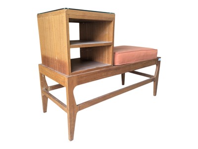 Lot 657 - BRITISH MODERN DESIGN - MID CENTURY LOW TEAK TELEPHONE TABLE