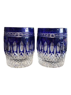 Lot 169 - TWO WATERFORD CLARENDON COBALT TUMBLERS