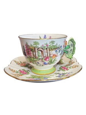Lot 165 - 1930S ART DECO AYNSLEY BUTTERFLY TEACUP