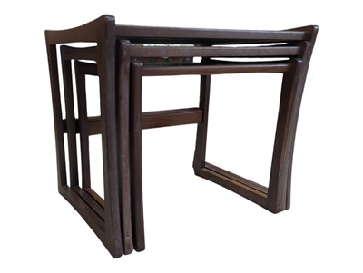 Lot 673 - G PLAN FURNITURE - VINTAGE MID 20TH CENTURY TEAK TILE TOP NEST OF TABLES