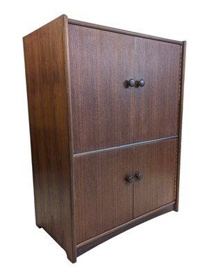 Lot 667 - BRITISH MODERN DESIGN - VINTAGE TEAK MUSIC CABINET