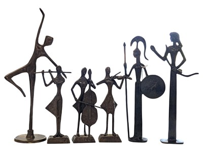 Lot 406 - SIX VINTAGE 20TH CENTURY METAL ABSTRACT PEOPLE SCULPTURES