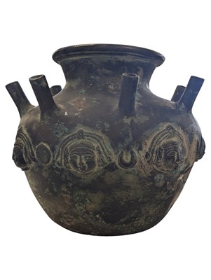 Lot 393 - 19TH CENTURY BRONZE GREEK MULTI SPOUT HYDRIA WATER JUG
