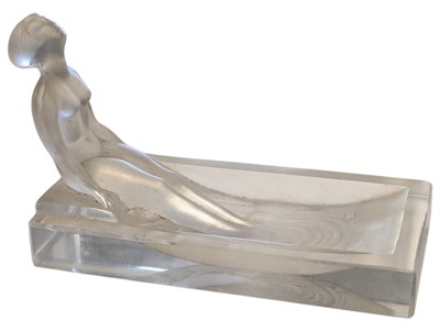 Lot 139 - DESNA CRSYTAL - VINTAGE 20TH CENUTRY LALIQUE STYLE ART DECO GLASS NUDE FIGURE
