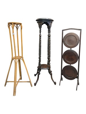 Lot 706 - VINTAGE 20TH CENTURY MAHOGANY PLANT STAND JARDINERE W/ OTHER EXAMPLES