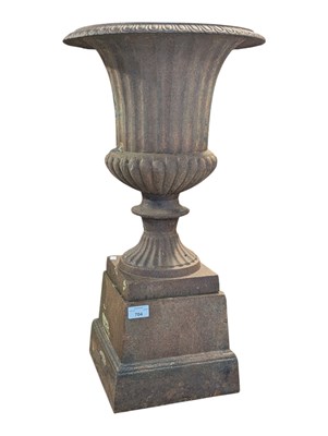 Lot 704 - LATE VICTORIAN 19TH CENTURY CAST ALUMINIUM CAMPANA GARDEN URN