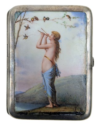 Lot 20 - 19TH CENTURY AUSTRO HUNGARIAN 900 SILVER & ENAMEL CIGARETTE CASE