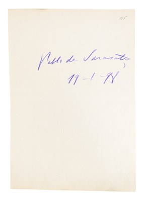 Lot 252 - COMPOSERS / MUSIC - PABLO DE SARASATE (D.1908) - AUTOGRAPH
