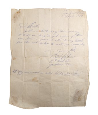 Lot 278 - MUSIC - CARL PERKINS (D.1998) - HANDWRITTEN LETTER