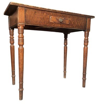 Lot 633 - 18TH CENTURY GEORGE III OAK WRITING / SIDE TABLE