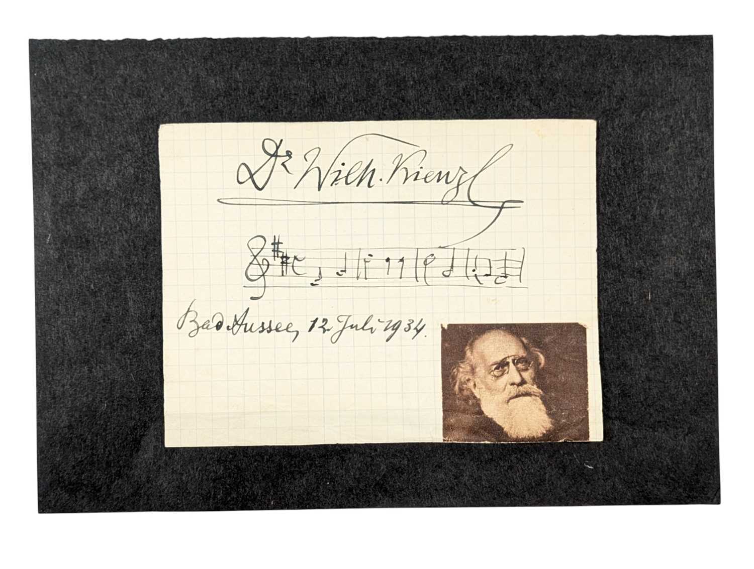 Lot 28 - COMPOSERS - WILHELM KIENZL (D.1941) - AUTOGRAPH & MUSICAL NOTATION