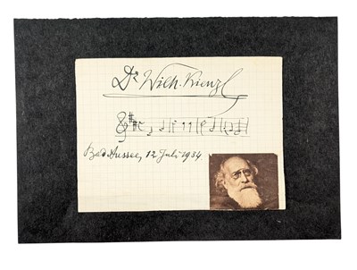 Lot 28 - COMPOSERS - WILHELM KIENZL (D.1941) - AUTOGRAPH & MUSICAL NOTATION