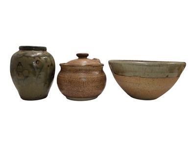 Lot 177 - THREE 20TH CENTURY STUDIO ART POTTERY STONEWARE VASES BY SWANSON & ALAN BALL