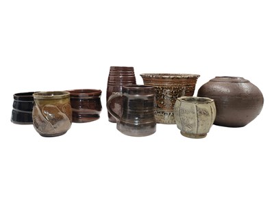 Lot 185 - A COLLECTION OF BROWN VINTAGE 20TH CENTURY STUDIO ART POTTERY