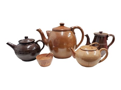 Lot 188 - FOUR 20TH CENTURY STUDIO ART POTTERY STONEWARE TEAPOTS, TO INCLUDE UPCHURCH