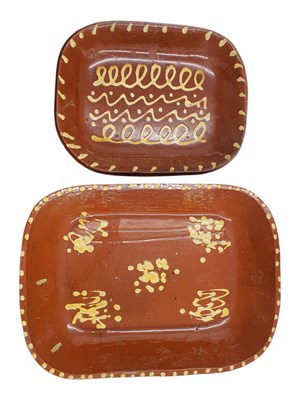 Lot 192 - TWO PIECES OF LATE 19TH / EARLY 20TH CENTURY BUCKLEY, N WALES SLIPWARE TRAYS