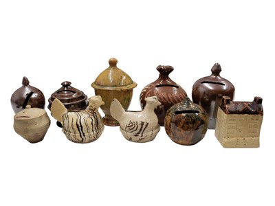 Lot 179 - TEN EARLY 20TH CENTURY SLIPWARE POTTERY SHAPED MONEY BANKS