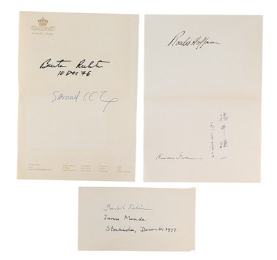 Lot 267 - NOBEL PRIZE WINNERS - AUTOGRAPHS - MULTI-SIGNED PAGES
