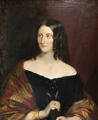 Lot 500 - CIRCLE OF ROBERT THORBURN - OIL ON CANVAS PORTRAIT OF JULIANA POLE-CAREW (1812-1881)
