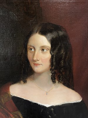 Lot 500 - CIRCLE OF ROBERT THORBURN - OIL ON CANVAS PORTRAIT OF JULIANA POLE-CAREW (1812-1881)