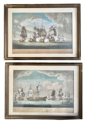 Lot 470 - AFTER RICHARD WRIGHT - TWO 18TH CENTURY ENGRAVINGS OF THE DEFEAT OF THUROT