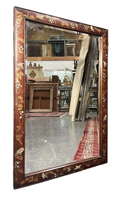 Lot 525 - MANNER OF LIBERTY'S - EARLY 20TH CENTURY CHINOISERIE INLAID WALL MIRROR