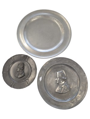 Lot 467 - COLLECTION OF 19TH CENTURY PEWTER CHARGER PLATES