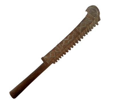 Lot 79 - SAMOAN NIFO OTI POLYNESIAN CARVED WOOD WAR CLUB