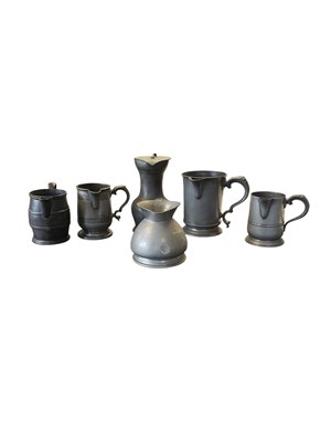 Lot 474 - COLLECTION OF 19TH & 20TH CENTURY PEWTER JUGS