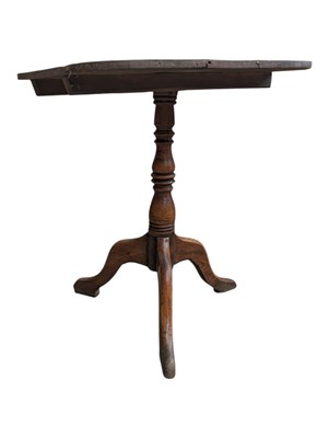 Lot 1000 - GEORGE III 19TH CENURY SQUARERED TILT TOP WINE OCCASIONAL TABLE