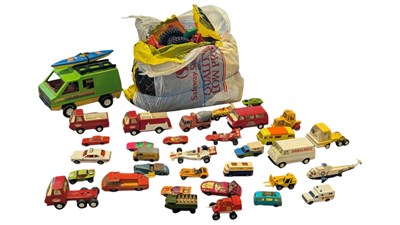 Lot 250 - COLLECTION OF VINTAGE DIECAST VEHICLES, LEGO & FISHER PRICE VAN