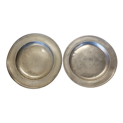 Lot 300 - TWO 17TH CENTURY LARGE PEWTER CHARGERS