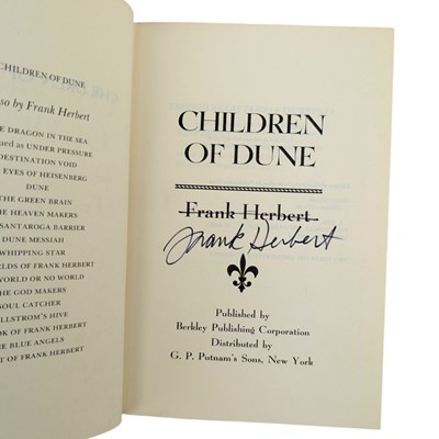 Lot 2 - HERBERT, FRANK - 1976 CHILDREN OF DUNE, SIGNED FIRST EDITION, WITH DUSTWRAPPER