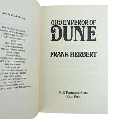 Lot 66 - HERBERT, FRANK - 1981 GOD EMPEROR OF DUNE, FIRST EDITION