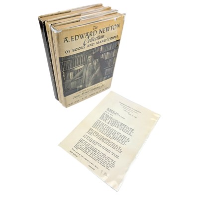 Lot 79 - 1941 THE EDWARD NEWTON COLLECTION, WITH LETTER FROM AUCTION HOUSE, 3VOLS