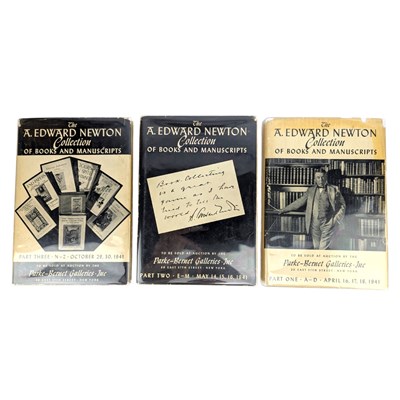 Lot 79 - 1941 THE EDWARD NEWTON COLLECTION, WITH LETTER FROM AUCTION HOUSE, 3VOLS