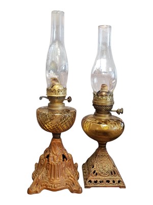 Lot 245 - TWO VICTORIAN 19TH CENTURY OIL LAMPS